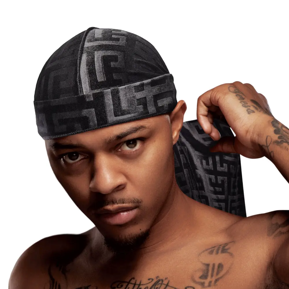 Red Premium BOW WOW X Power Wave Pattern Premium Velvet Durag