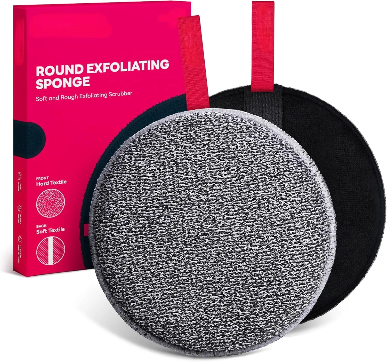 Body Scrubber, Bath and Body Scrub Buffer, Body Exfoliator for Remove Dead Skin, Gentle and Rough Lightweight Sponge for Shower (2 Pack)