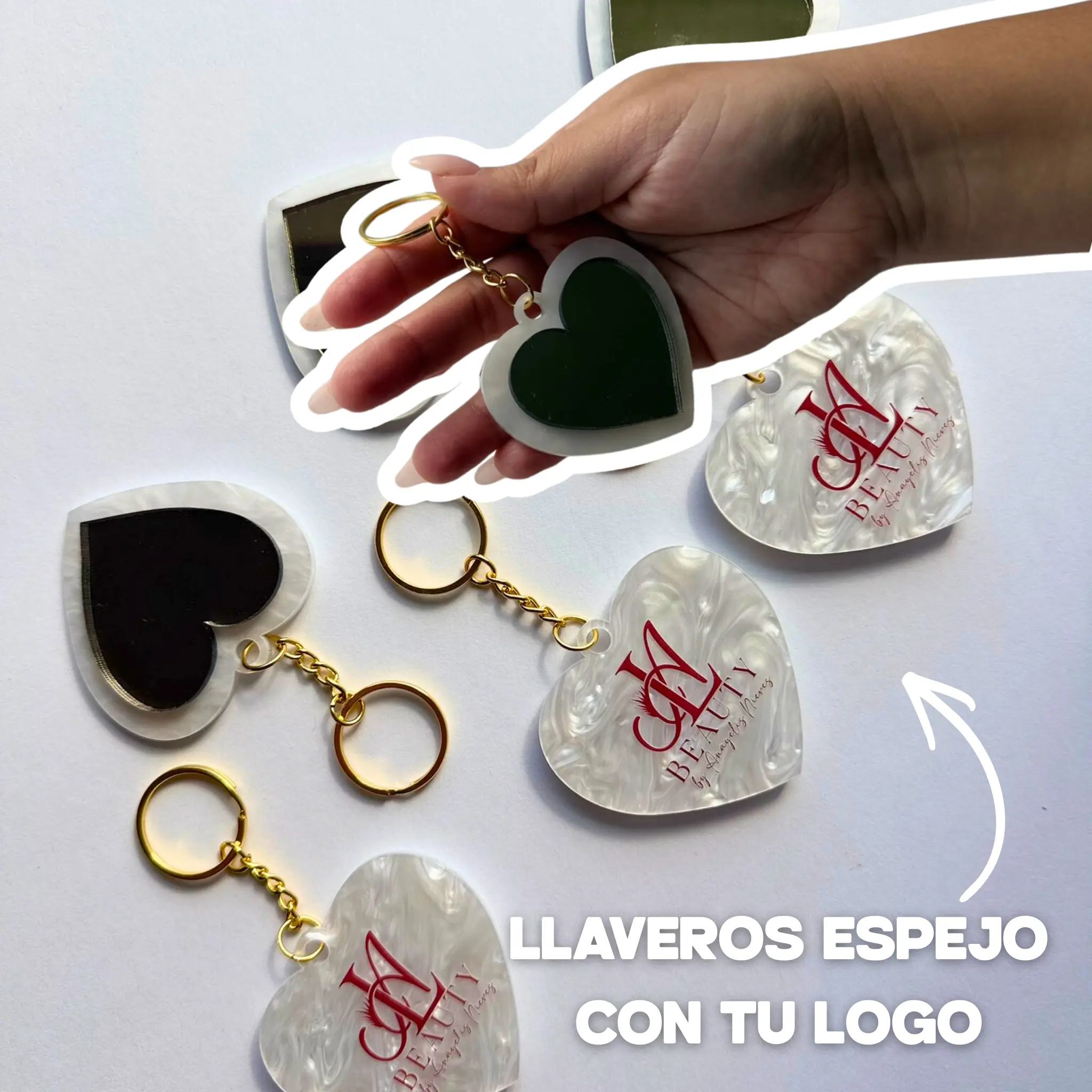 Customized Practical Mirror Keychain - Acrylic, Functional, Multiple Uses, Logo Imprint Available, Corporate Entrepreneur & Beauty Salon Business Gift, Ideal for Daily Branding