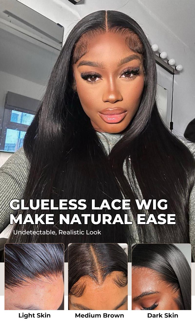 West Kiss Ready Go Glueless Wig Straight 7x4 Closure Wig Human Hair Pre Plucked Natural Hairline 7x5 Closure Wig