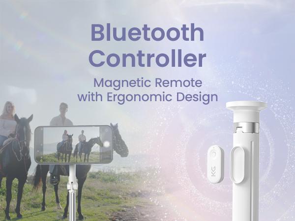 KraftGeek JustTap Magnetic 66" Selfie Stick Tripod for iPhone & Android Phones, Compatible with MagSafe, Fits iPhone 12/13/14/15/16 Series & iPad, MagSafe Case & Other Phones with Metal Ring, With Rechargeable Wireless Remote