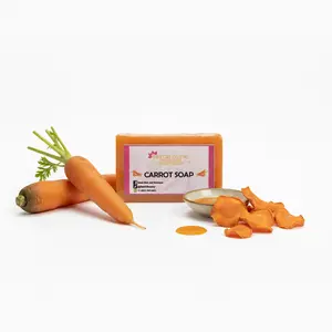 Satch Natural Carrot Soap Hydrating Nourishing Body Bar with Carrot Extract Vitamin A 100% Natural Gentle Cleanser for Face Body 5.3 oz 150g Full Body Cleanse Deep Hydration