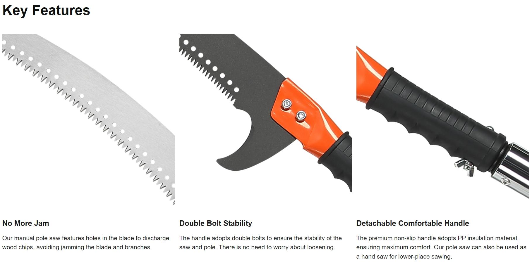 VEVOR Manual Pole Saw, 7.3-27 ft Extendable Tree Pruner, Sharp Steel Blade and Scissors High Branches Trimming, Branch Trimmer with Lightweight 8 Fiberglass Handles, for Pruning Palms and Shrubs VEVOR Manual Pole Saw, 7.3-27 ft Extendable Tree Pruner, Sharp Steel Blade and Scissors High Branches Trimming, Branch Trimmer with Lightweight 8 Fiberglass Handles, for Pruning Palms and Shrubs