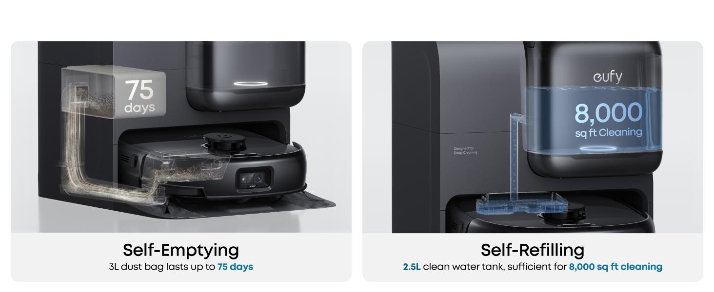 eufy E28 Omni Robot Vacuum and Mop Combo,HydroJet System,with Portable Deep Cleaner for Carpet,20,000Pa Turbo Suction,Zero-Tangling,Corner to Edge Deep Cleaning,with auto All-in-One Station