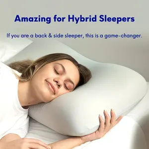 Deep Sleep Pillow, Ergonomic Contour Design for Side & Back Sleepers, Orthopedic Cervical Shape Cradles Head & Provides Neck Support, Side Sleeper Pillow, Back Sleeper Pillow, Supportive Pillow, Contoured Pillow, Breathable Material
