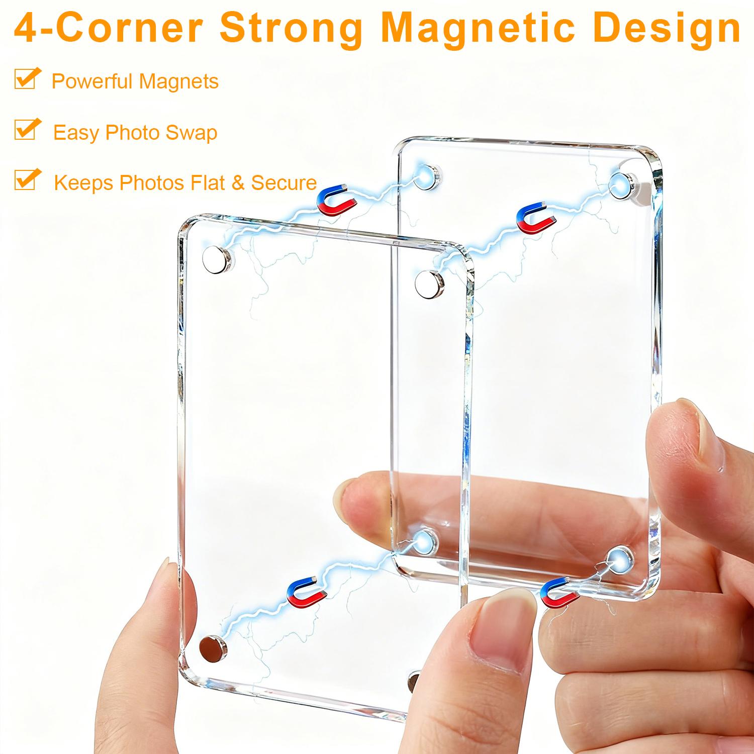 2 Pack Car Visor Magnet Photo Clip,Clear Nonslip Strong Magnetic for Photo Car Visor Clip,Auto Accessories &Couple/Pet Photos -Universal Fit Family Road Trip Memories,polaroid  car  clips