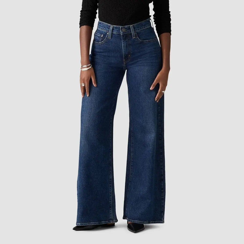 Levi's Women's 728 High-Rise Wide-Leg Stretch Denim Jeans - Blue Woodstock