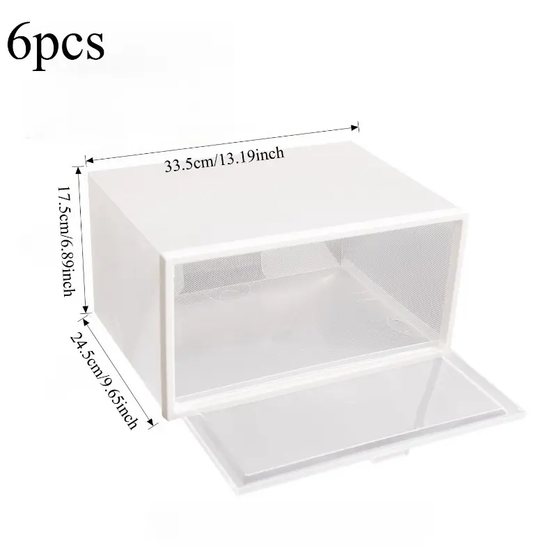 Upgraded thickened shoe box storage box Transparent drawer shoe storage box Space-saving plastic shoe cabinet pull-out shoe box