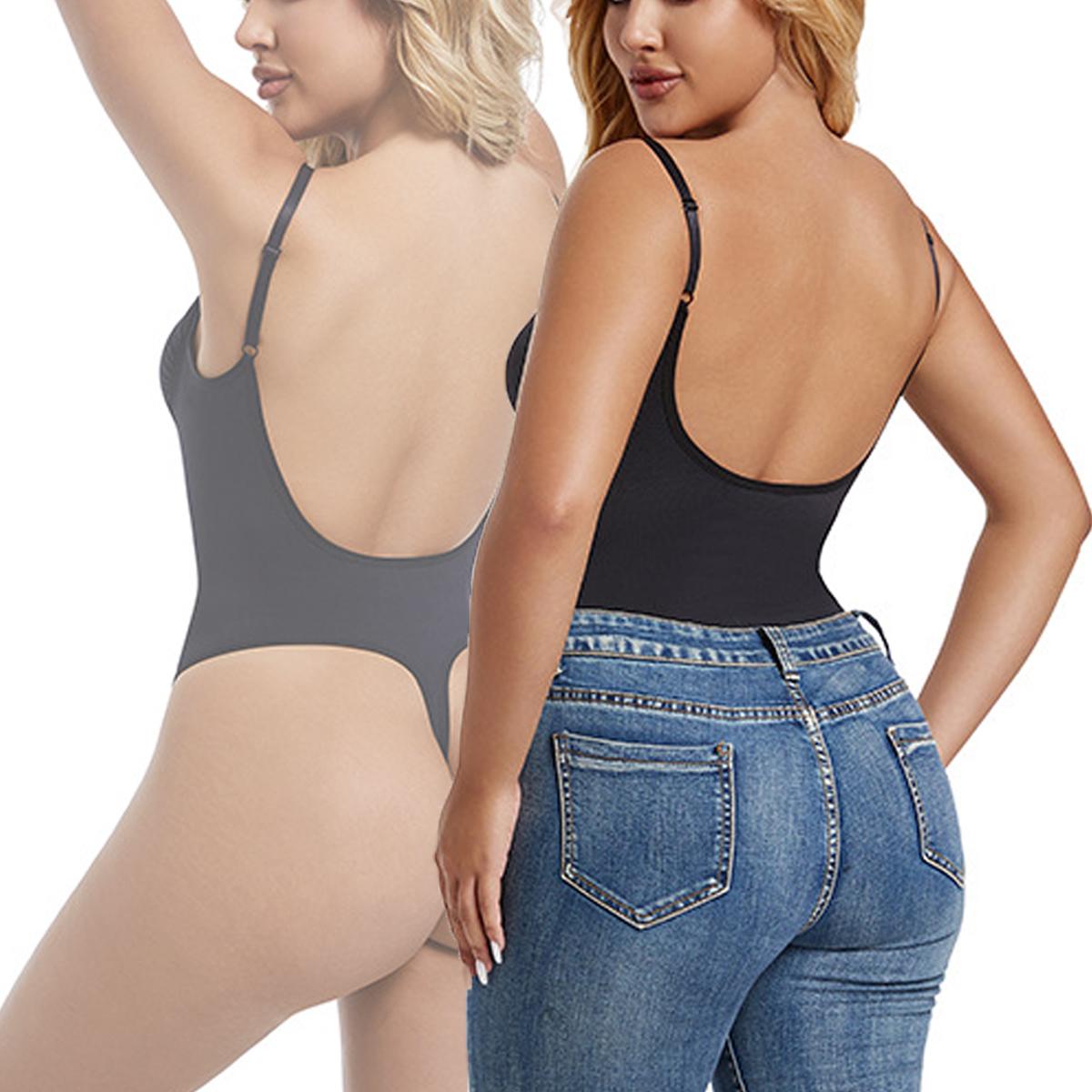 Women's Elegant Backless Bodysuit Casual One-piece Elastic Solid Colour Shapewear Women's Elegant Backless Bodysuit Casual One-piece Elastic Solid Colour Shapewear