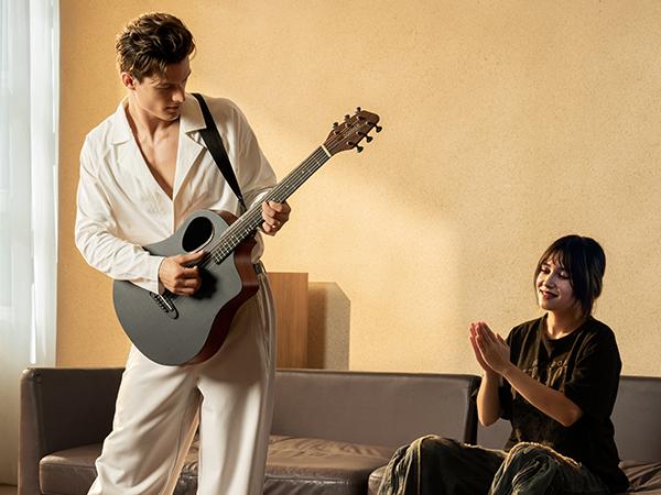 Donner RISING-G1 38" Carbon X Wood Acoustic Guitar