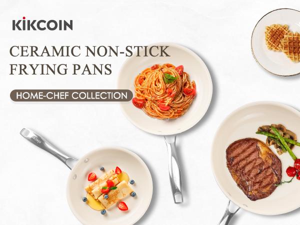 Kikcoin Nonstick Frying Pans Set, Ceramic Pan Skillet, Non Toxic Pans for Cooking, 8" 9.5" 11" Ceramic Frying Pan Set PFAS & PTFE & PFOA Free with Stay Cool Handle, Dishwasher & Oven Safe Kikcoin Nonstick Frying Pans Set, Ceramic Pan Skillet, Non Toxic Pans for Cooking, 8" 9.5" 11" Ceramic Frying Pan Set PFAS & PTFE & PFOA Free with Stay Cool Handle, Dishwasher & Oven Safe