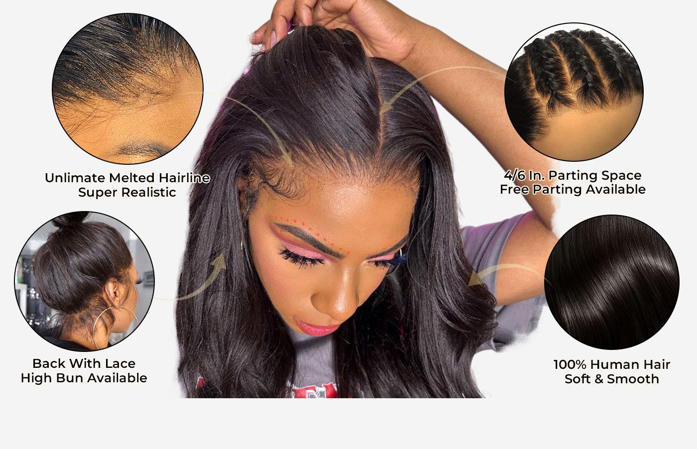 [Special Deal] OQ HAIR 32 Inch Water Wave 13x4 Lace Front Wigs Human Hair Pre Plucked Lace Frontal Wigs For Women With Baby Hair Various Styles