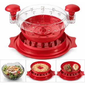 Shredder Tool Twist, Visible Chicken Breast Shredder Tool Meat Shredder with Removable Tray, Ergonomic Handle, Non-Slip Base Food Shredder Tool for Chicken, Pork, Beef, Fish