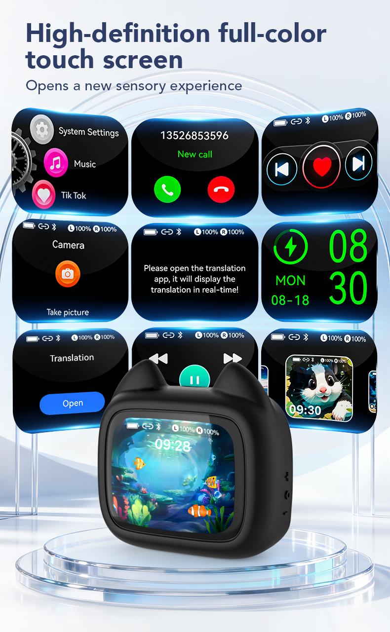 MINISO MS102 Bluetooth 6.0 earphones, LED display, IPX5 waterproof wireless earphones, in-ear style, suitable for business and travel.