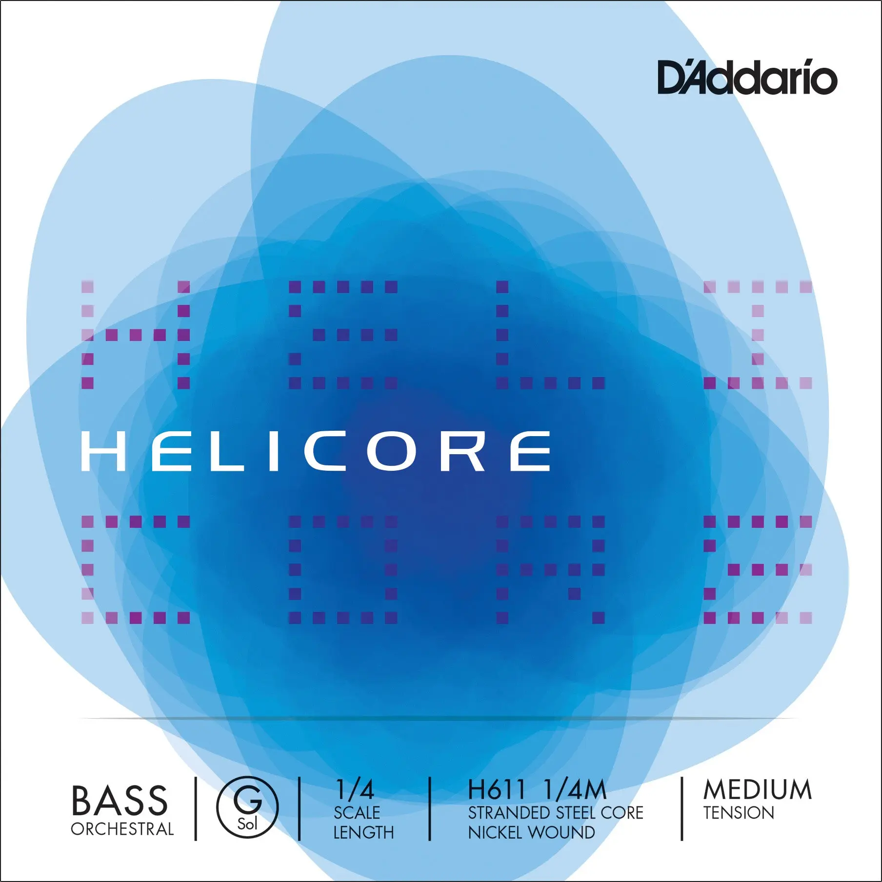 D'Addario Helicore Orchestral Bass Single G String, 1/4 Scale, Medium Tension