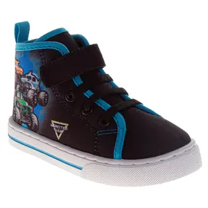 Monster Jam Canvas HighTop Sneakers Kids  Durable Rugged Tread LaceUp Style Action Ready Ankle Support (Toddler / Little Kid)