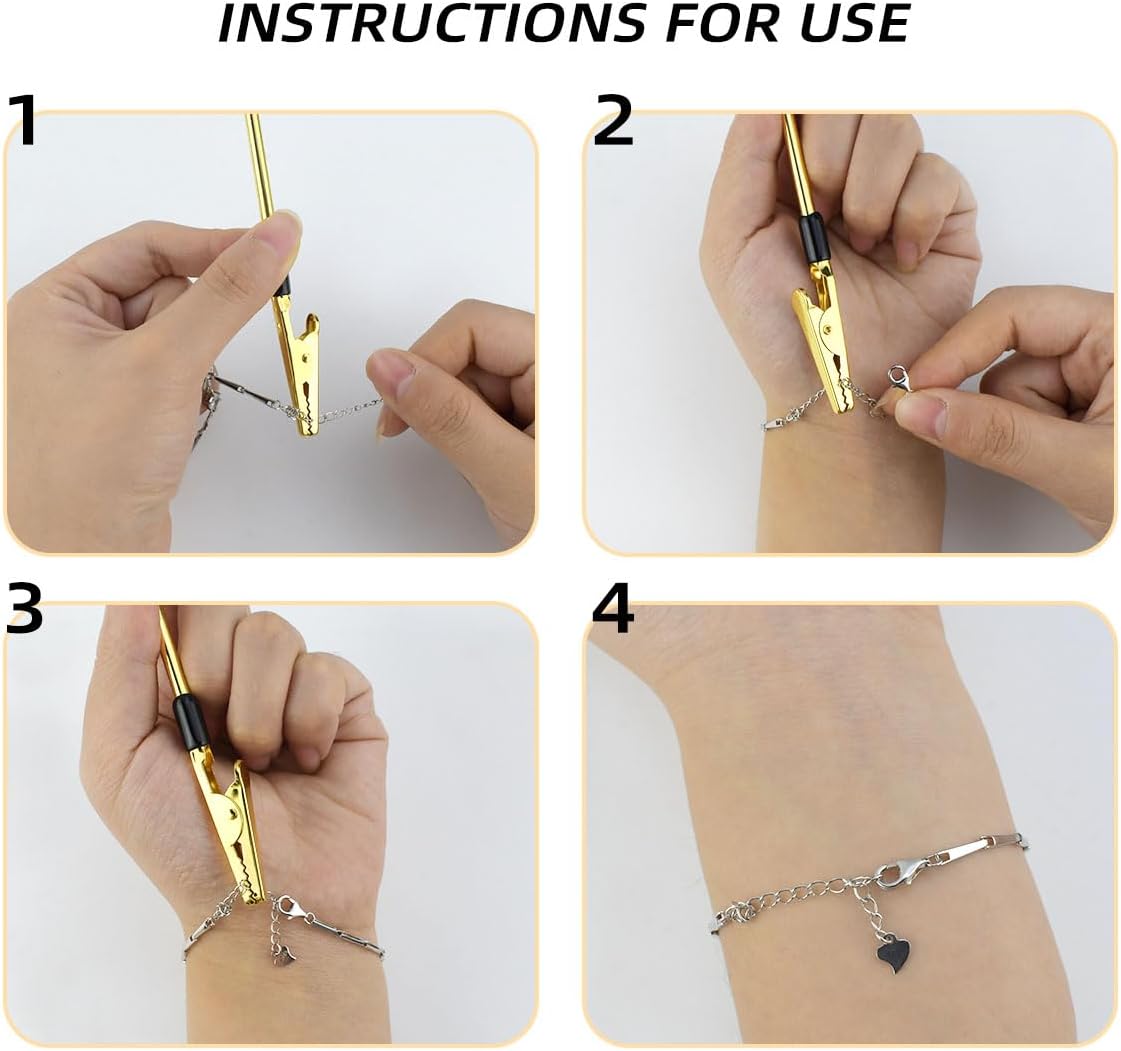 3Pcs Bracelet Helper Tool, Quick Release Fastening Helpers Tool Hooks for Jewelry, Watch, Chain Bracelet Wearing - Easy to Put on Yourself - with Non-Slip Rubber Tips