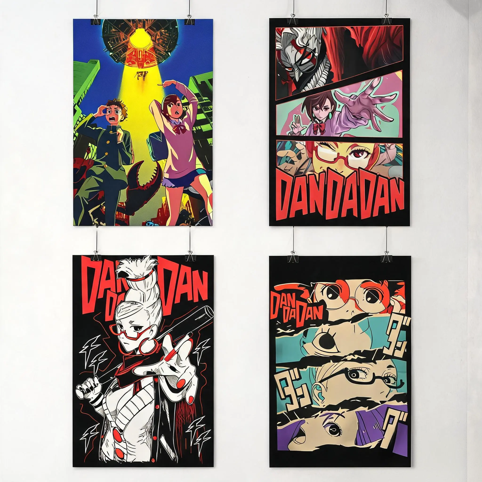 Dandadan Manga Panel Poster Pack - Lightweight Retro Artwork Prints, Cohesive Designs for Dorm & Gaming Studio Home Decor, Ideal Gift for Anime Teen Fans