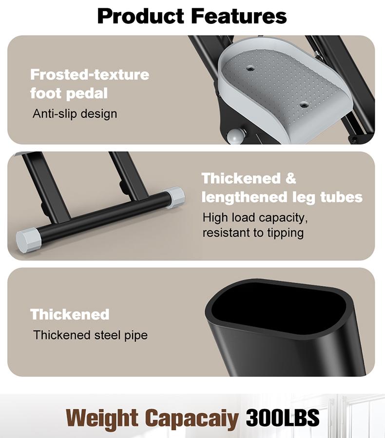 RELIFE SPORTS New Version Folding Stair Stepper 300LBS Capacity Adjustable Handlebar & Pedals Full-Body Vertical Climber Compact Home Gym Exercise Machine for Men & Women Gift for Fitness Enthusiasts