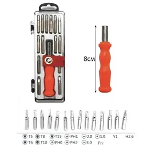 15-in-1 Precision Screwdriver Set Compact Repair Tool Kit for iPhone, Laptop, and Tablets Mini Electronics Tool Set with Ergonomic Grip & Hard Case