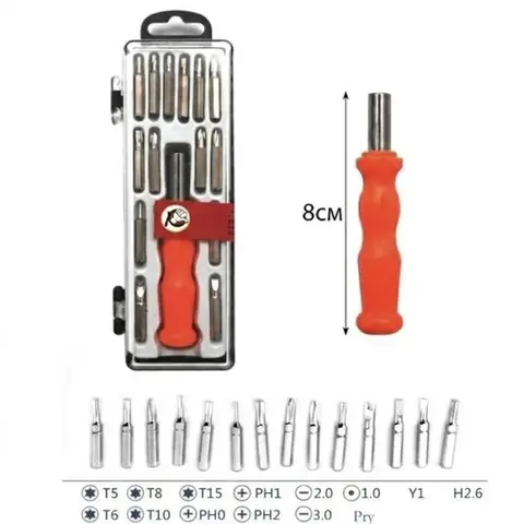 15-Piece Precision Screwdriver Combo Kit, Non-Slip Handle, Compact Kit with Hardshell Case for Computer, iPhone, Gaming Consoles Mini Electronics Repair
