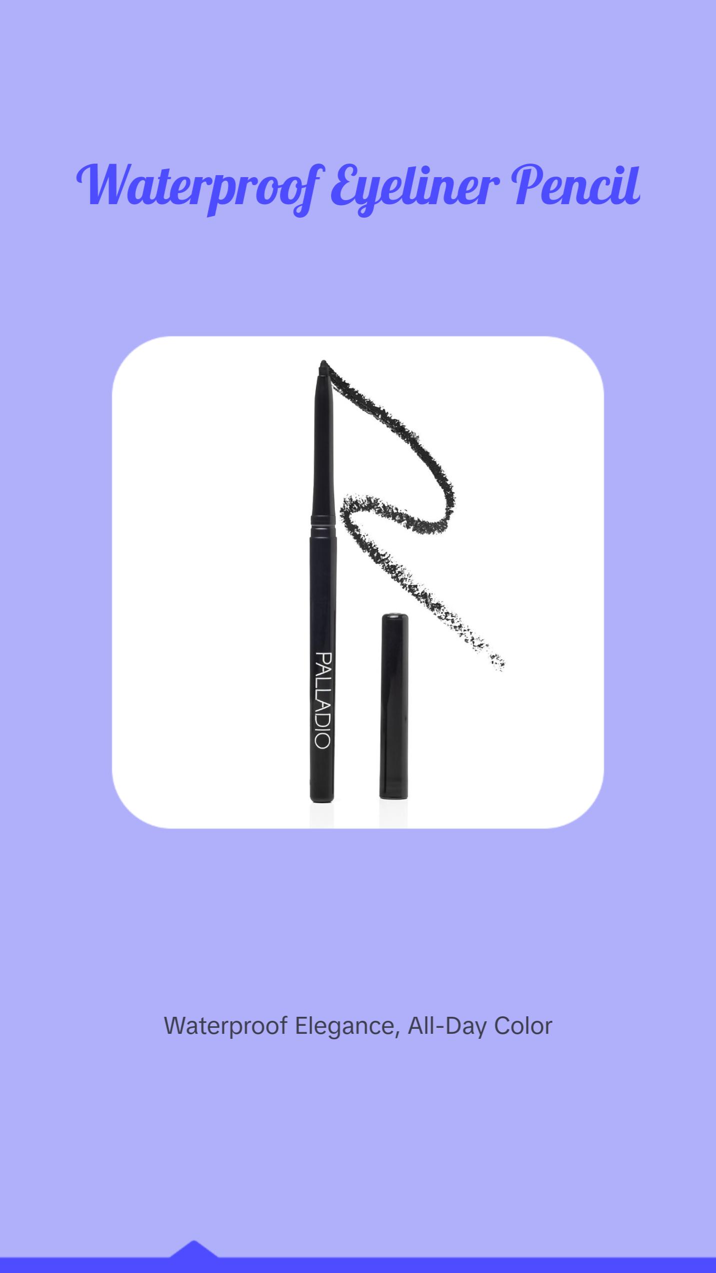 Palladio Retractable Waterproof Eyeliner, Richly Pigmented Color and Creamy, Slip Twist Up Pencil Eye Liner, Smudge Proof Long Lasting Application, All Day Wear, No Sharpener Required