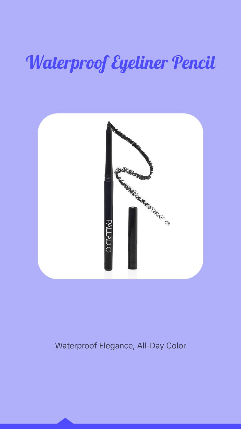Palladio Retractable Waterproof Eyeliner, Richly Pigmented Color and Creamy, Slip Twist Up Pencil Eye Liner, Smudge Proof Long Lasting Application, All Day Wear, No Sharpener Required