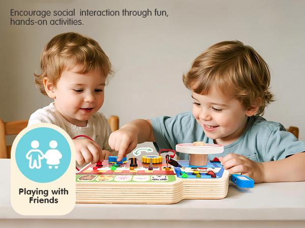 hahaland 18-in-1 Farm Truck Sensory Board: 18 activities with LED lights & switches! A Montessori toy that develops fine motor skills. The perfect travel, birthday, or Christmas gift.