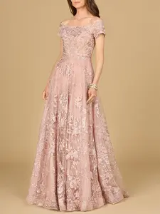 Off Shoulder A-Line Gown | Lara 29122 Off Shoulder A-Line Gown | Lara 29122