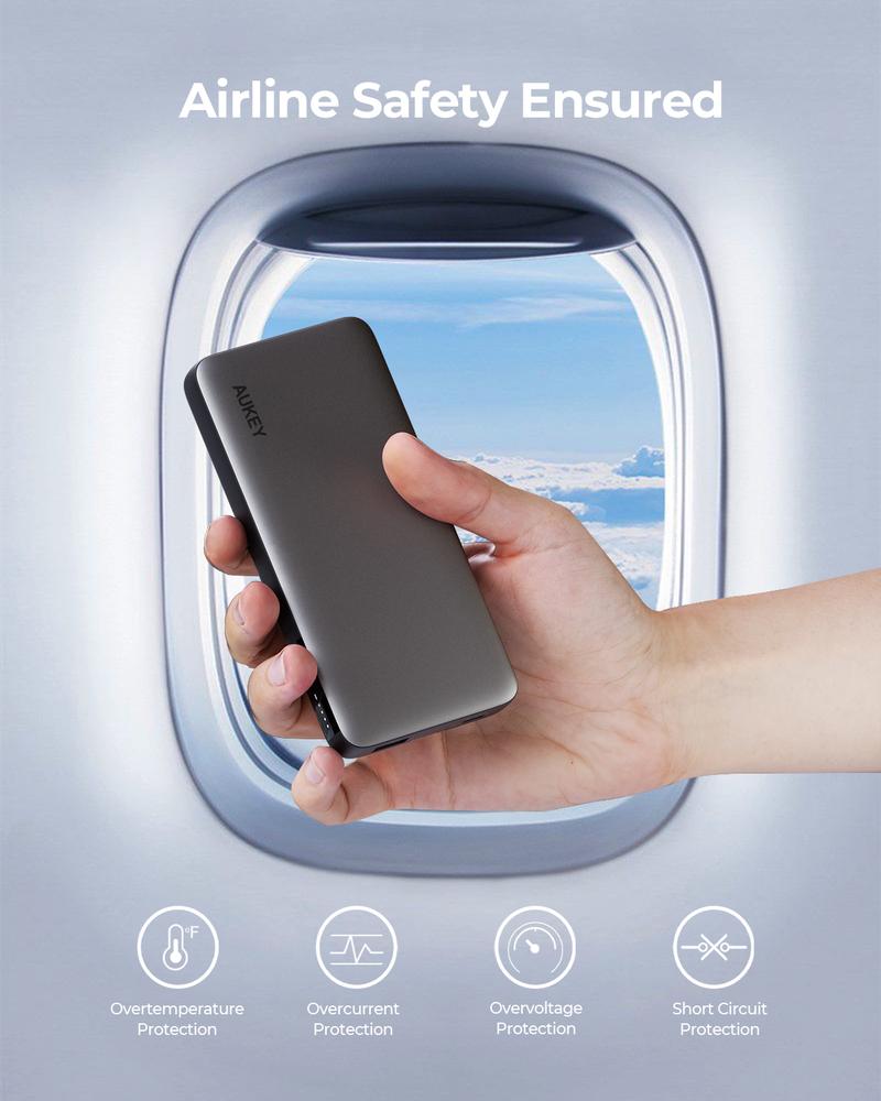 AUKEY Sprint X 30W 10000mAh Portable Power Bank PB-Y41 Fast Charging Dual Ports Bi-directional PD Grey Durable Compact for Smartphones Tablets AUKEY Sprint X 30W 10000mAh Portable Power Bank PB-Y41 Fast Charging Dual Ports Bi-directional PD Grey Durable Compact for Smartphones Tablets