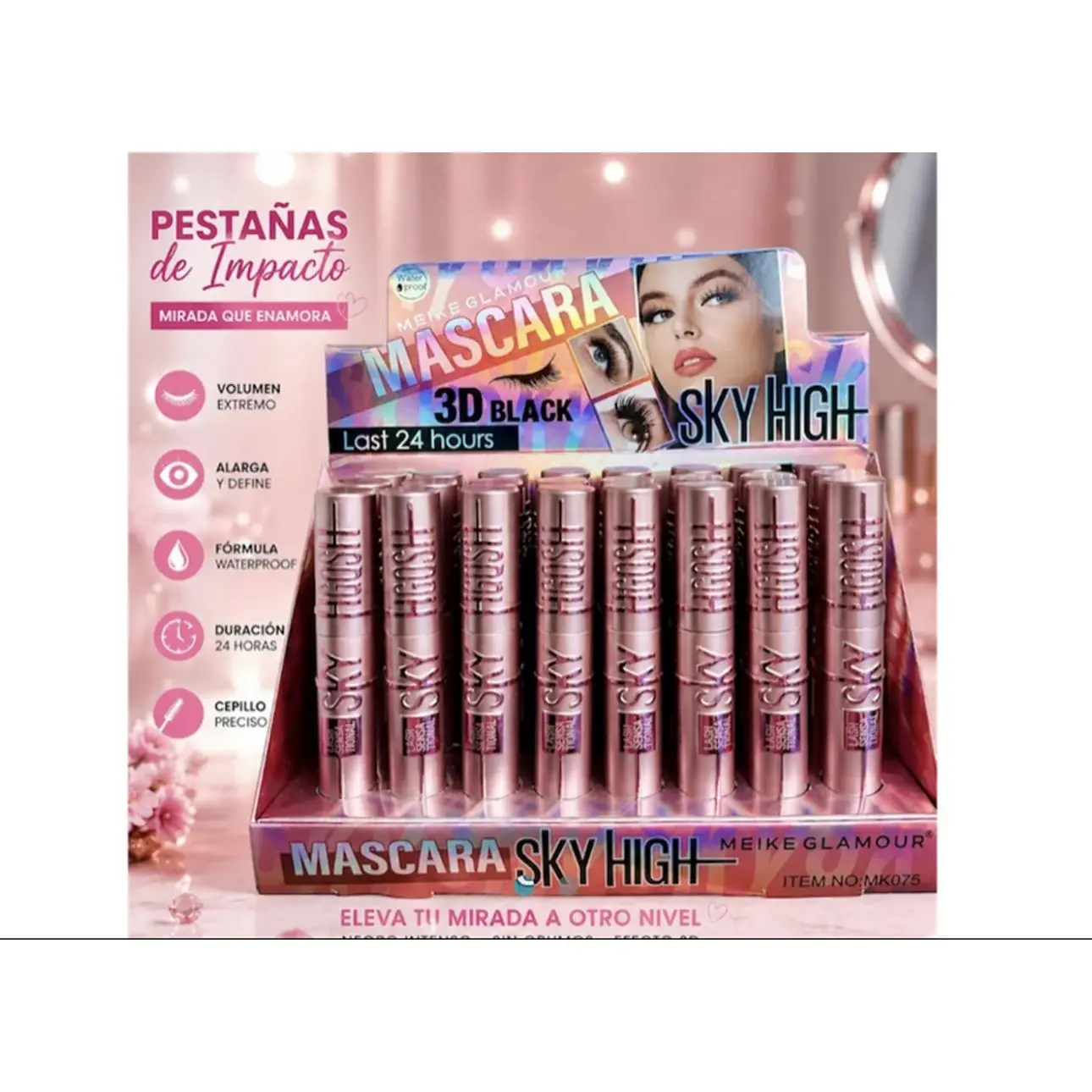 Meike Glamour Sky High 3D Black Mascara - Waterproof, 24-Hour
