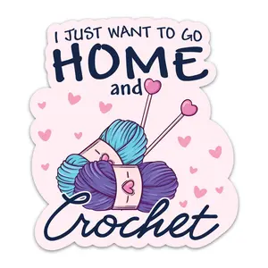 Tidal Vibes (3PCs) I Just Want to Go Home and Crochet Sticker