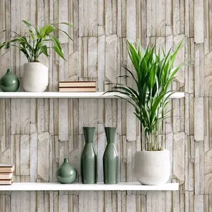 Eco-Friendly Peel and Stick Wallpaper Sheets 11” x 16” Stacked Stone Design 12 Sheets Self-Adhesive for Living Room Bedroom Kitchen Hallway Office