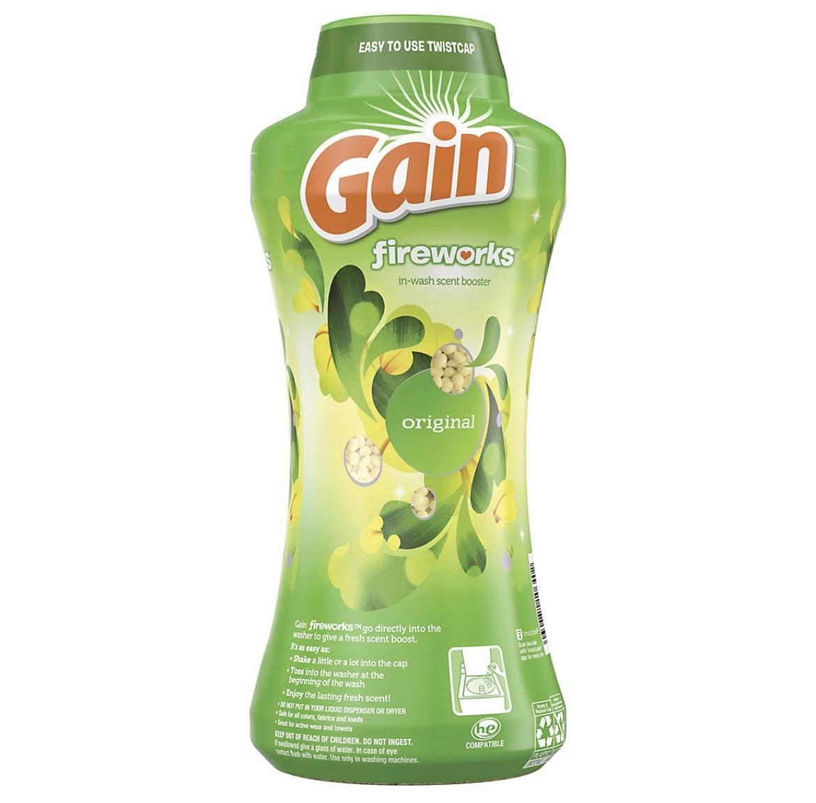 Gain Fireworks In-Wash Laundry Scent Booster Beads, 34 oz. - Original Scent