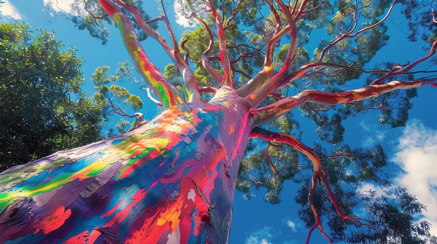 Rainbow Eucalyptus Tree Seeds - 2000 Seeds - Vibrant Colored Bark, Unique Eucalyptus deglupta for Stunning Landscaping
