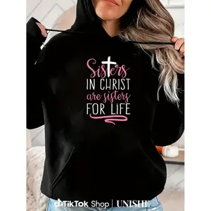 Faith-Based Sisters Hoodie – “Sisters in Christ” design, long sleeves
