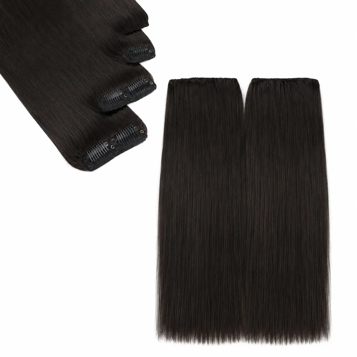 Lightweight Human Hair Topper Clip In Extension for Natural Coverage of Thinning Areas