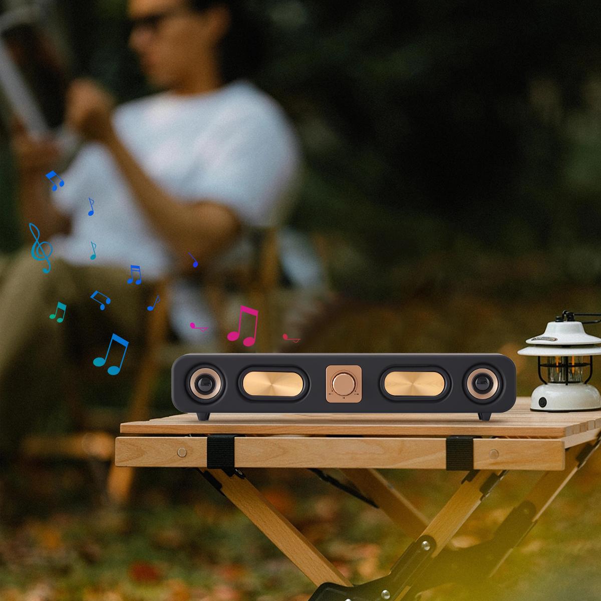 Vintage Bluetooth Sound Bar Speaker For Smart TV Wired Wireless Desktop Dual 2" Computer Speaker Home Theater 3D Stereo Surround Sound