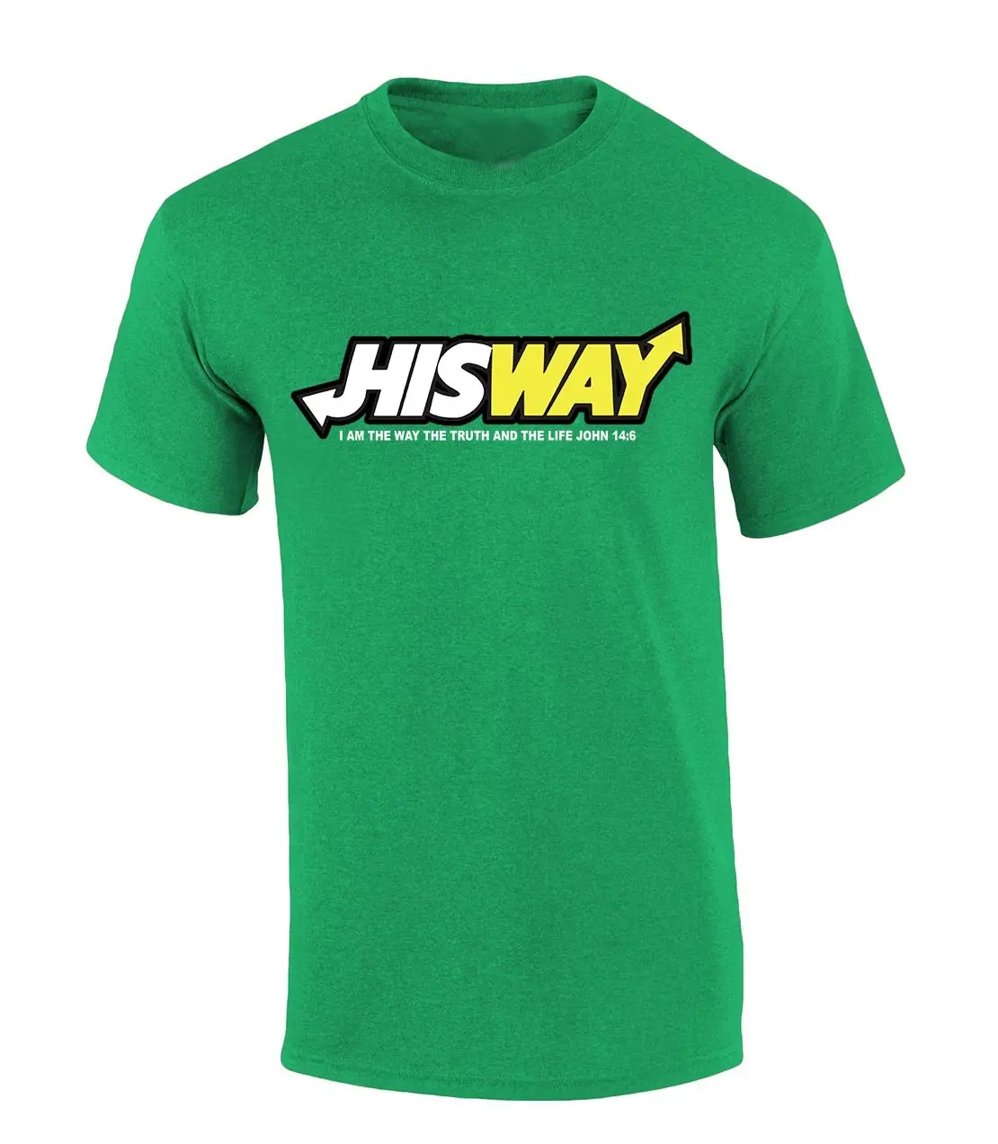 Mens Christian T-shirt Logo Parody Hisway I Am The Truth The Way and the Light Short Sleeve T-shirt