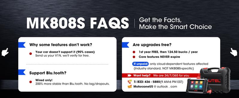 Autel Scanner MaxiCOM MK808S Car Diagnostic Scan Tool Bi-directional All Systems Diagnosis 28+ Services Active Test