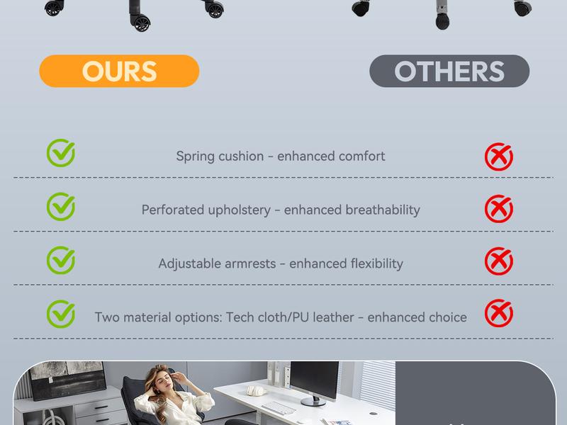 Dowinx Big and Tall Ergonomic Office Chair Executive Desk Chair with Pocket Spring Lumbar Support High-Back Adjustable Gaming Chair Removable Footrest & 3D Armrests Dual-Layered Backrest PU Leather Option