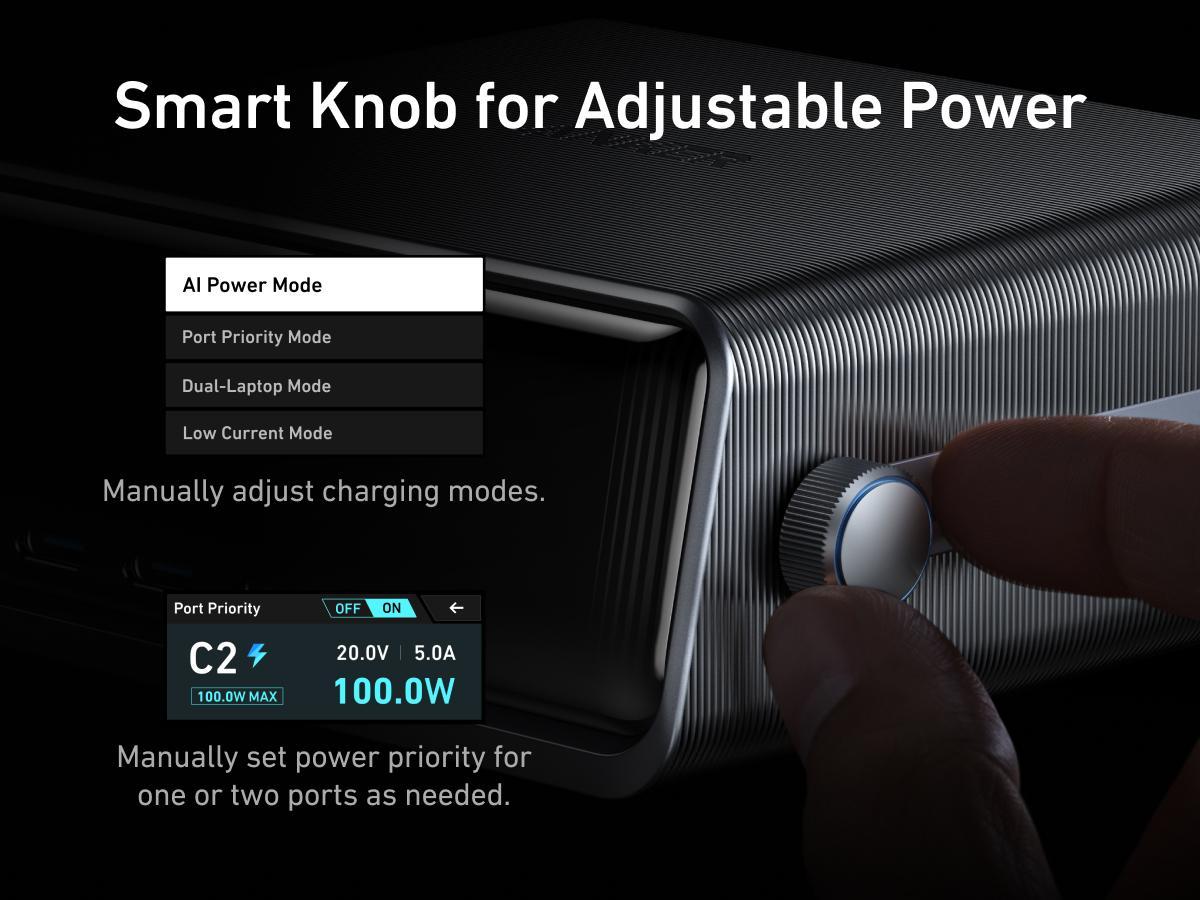 [Limited Offer] Anker Prime Charger, 250W GaN Prime USB-C Charging Station, Ultra-Fast 6 Ports, 2.26" LCD Display and Smart Control Dial (Silver)