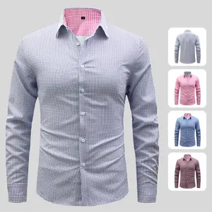 Patriotic Gingham Check Shirt with Button-Down Collar – Versatile Everyday Wear