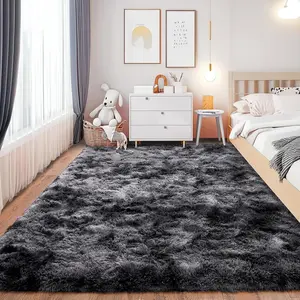 Large Shag Super Soft Fluffy Tie-dye Rug for Bedroom, Modern Shaggy Fuzzy Rugs for Living Room, Plush Indoor Nursery Home Decor Dorm Carpet with Non-Slip Bottom, Aesthetic Carpet for Kids Home