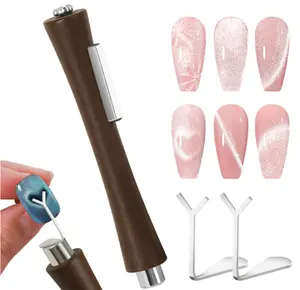 4 in 1 Cat Eye Magnet for Nails,Professional Nail Magnet Stick with Heart Shaped Cat Eye Magnet Tool for Cat Eye Gel Nail Polish,Suitable for Personal DIY, Nail Studio or Nail