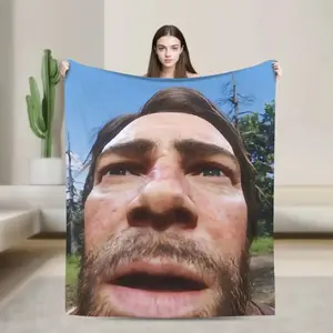 Arthur Morgan Red Dead Redemption Blanket Soft Flannel Fleece Bed Sofa Couch Bedroom Decor Cozy Warm Lightweight Portable Travel Throw Birthday Gift Christmas Gift for Gamers Men Women Teens Western Outlaw Adventure Wild West