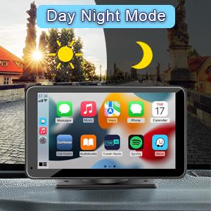 Portable Wireless with Apple CarPlay and Android Auto Screen for Car, 7" HD Touch Screen Car Stereo with Mirror Link, Bluetooth 5.2, Backup Camera, AUX,FM Transmitter for All Vehicle