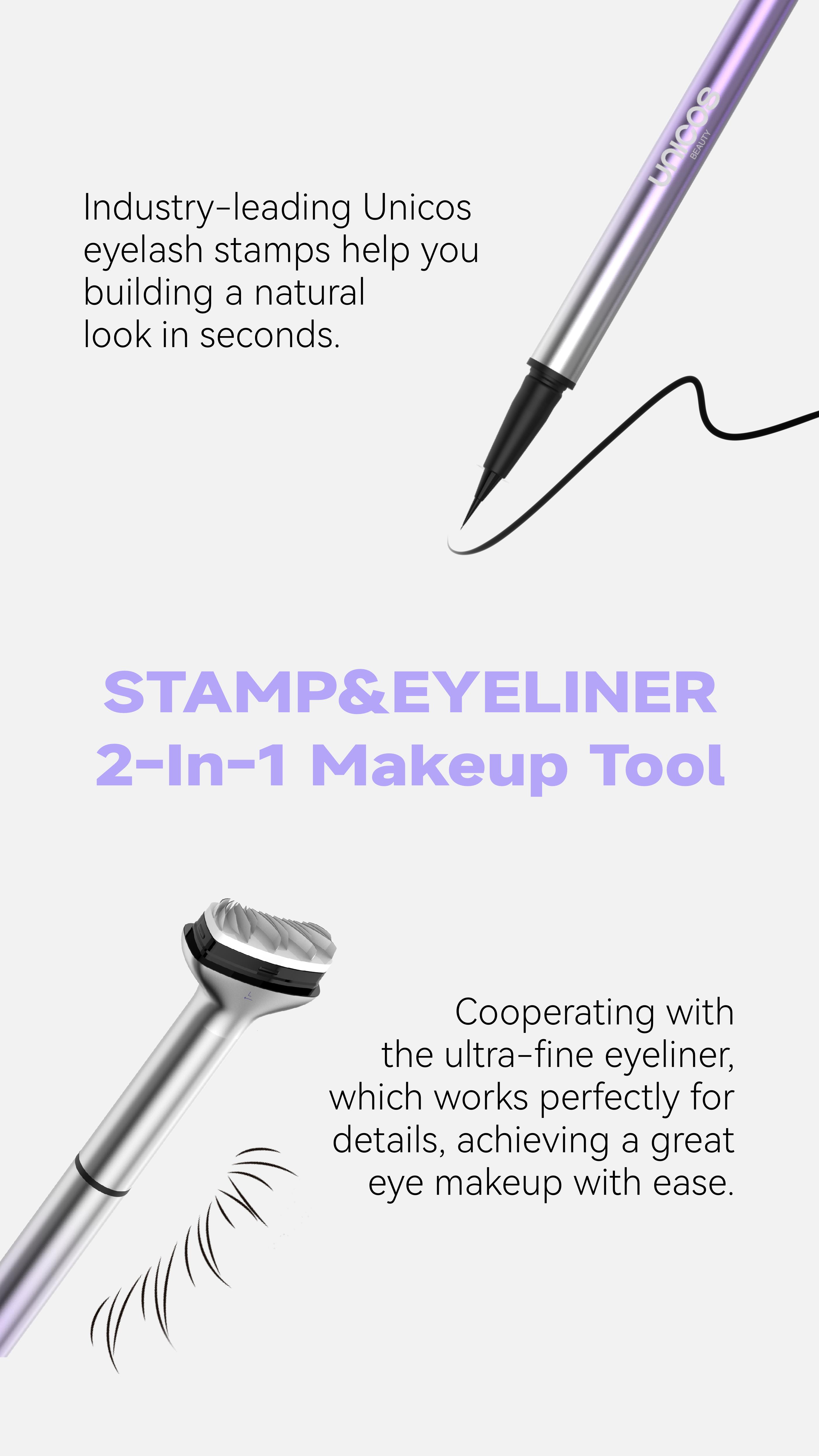 [NEW GEN]Unicos Lower Eyelash Stamp 2-in-1 Eye Makeup Tool with Waterproof Ink, Compact Design, Easy Application for Natural Look, Cosmetics, dealsforyouday