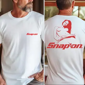 Snap-On Trucks and Tools T-Shirt, Double Sided Garage Mechanic Graphic, 100% Cotton Menswear, Gift for Mechanics, Gift for Blue Collar Workers, Gift for Auto Technicians