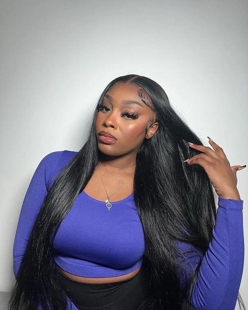 Bling Hair 34 36 Inch 180 Density Bone Straight 13X6 Hd Lace Frontal Wigs Human Hair 13X4 Transparent Lace Front Pre Plucked 360 Lace Wigs For Women